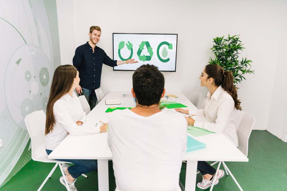 People learning about ESG (illustration)